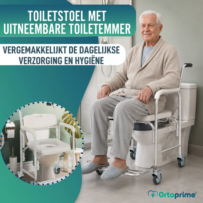 Douche WC Stoel met Opklapbare Voetensteunen