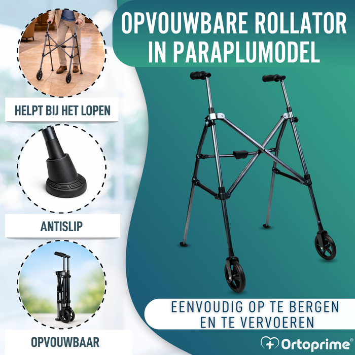 Aluminium Looprek Paraplu-Opvouwbaar | Verstelbaar