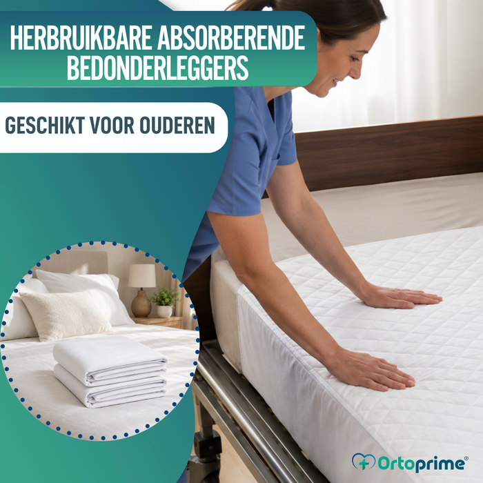 PACK 2 Wasbare Absorberende Onderleggers Bed 90cm Plus 4,65 Liter/m2