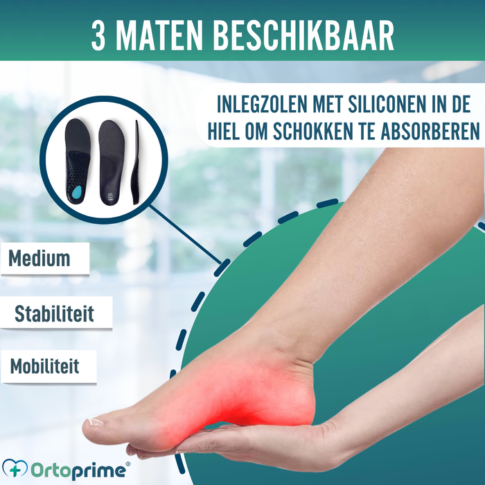 Orthopedische inlegzolen voor plantaire fasciitis | 3 maten
