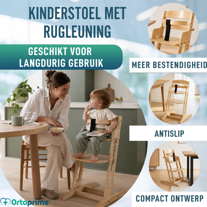 Evolutieve Kinderstoel van Hout | Verstelbare Hoogte