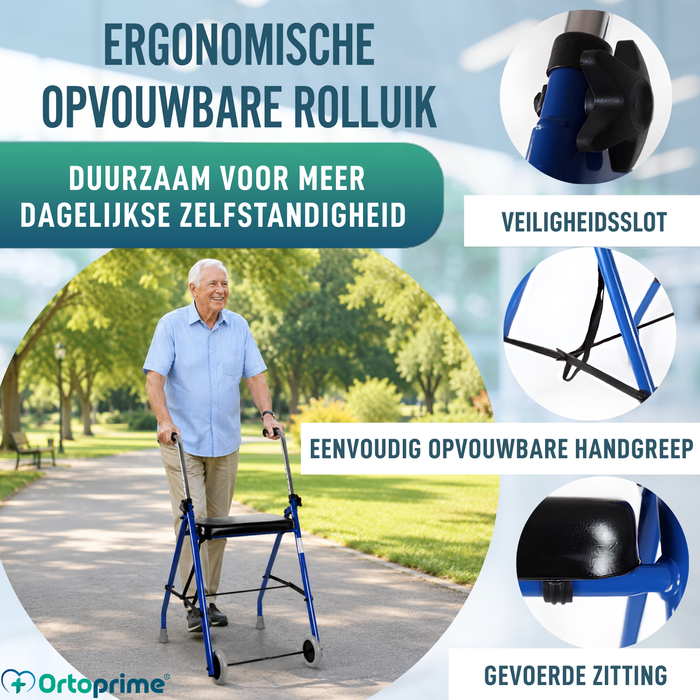 Rollator voor Ouderen 2 Wielen | Plooiende Rollators voor Volwassenen