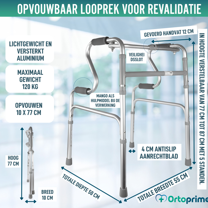 Rollator Volwassenen met Incorporator | Vouwbare Aluminium