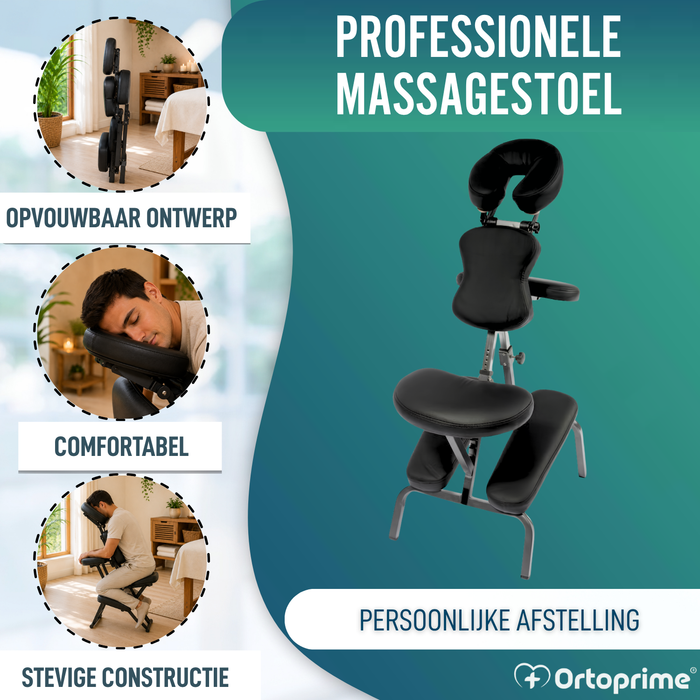 Inklapbare Massagestoel met Verstelbare Hoofdsteun