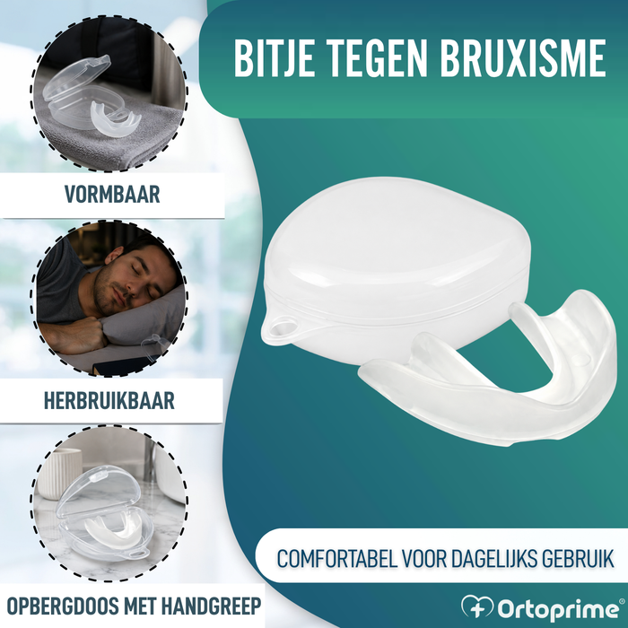 Bruxisme Mondbitje dat Op Maat Gemaakt en Herbruikbaar is | Met Etui