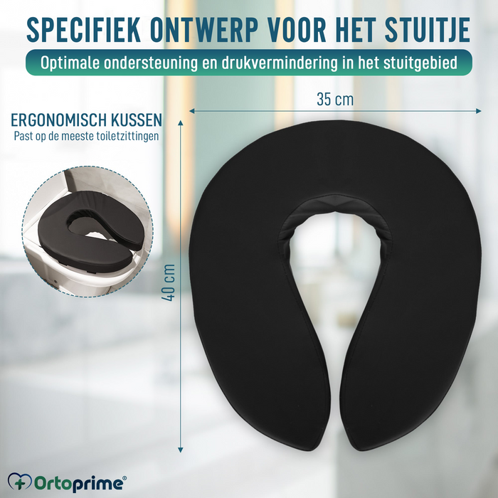 Toiletzitkussen met Afneembare Hoes en Bevestigingsriem