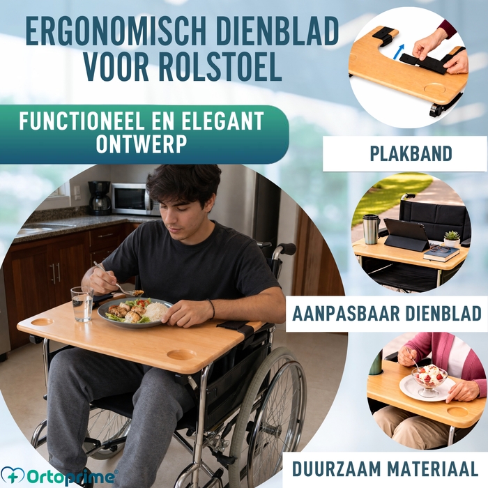 Rolstoelblad | Draagbare Tafel met Bekerhouder