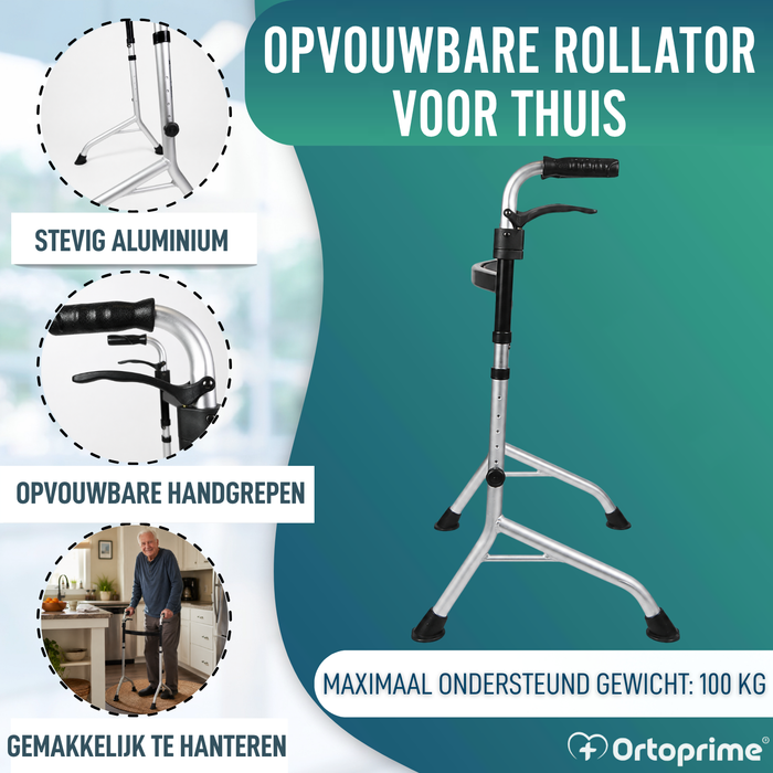 Looprek zonder Wielen met Opklapbare Handgrepen | Verstelbaar