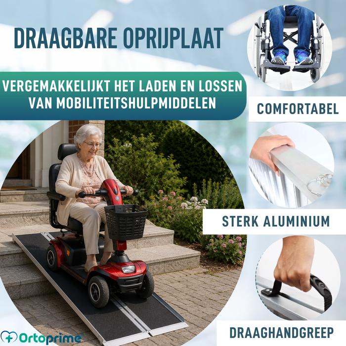 Oprijplaat voor Rolstoel Opvouwbare Drempelhulp Draagbaar