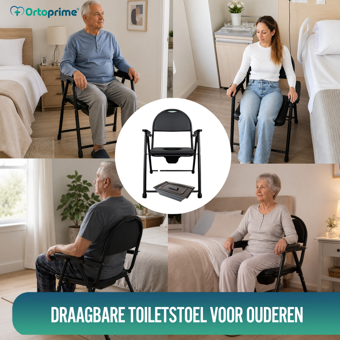 Draagbare WC-stoel voor Ouderen | Opvouwbare Toiletstoel