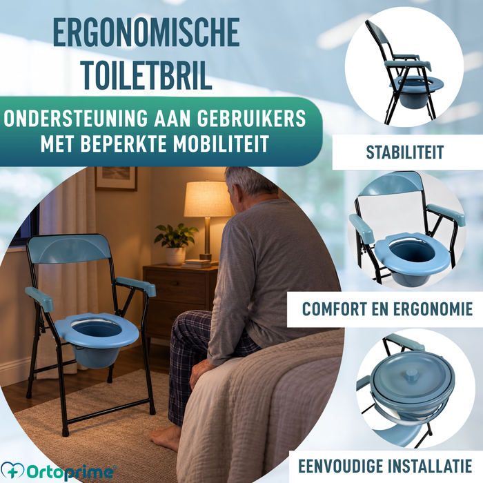 Opvouwbare WC-Stoel Senioren | Draagbaar Toilet Volwassenen