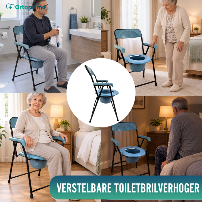 Opvouwbare WC-Stoel Senioren | Draagbaar Toilet Volwassenen