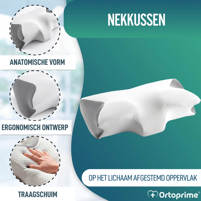 Ergonomisch Traagschuim Nekkussen met Contour