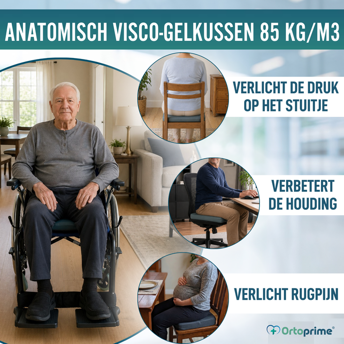 Antidecubitus Kussen Visco Gel Vierkant 85 kg/m3 | Waterdicht