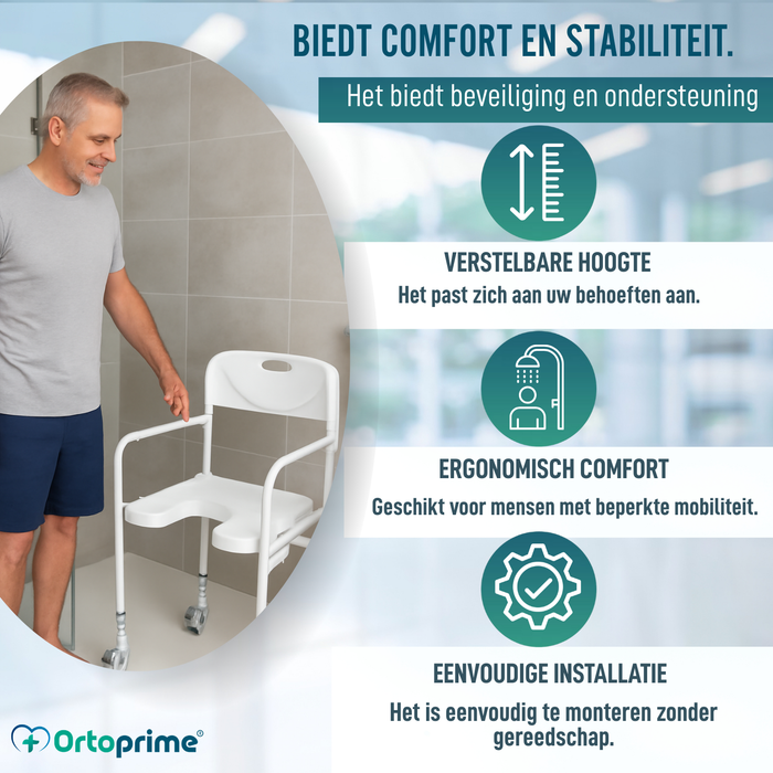 U-vormige Douchezit | Opklapbare Badstoel