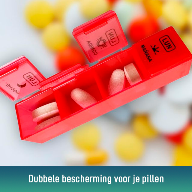 Wekelijks Pillendoosje met 4 Innames en Beschermhoes