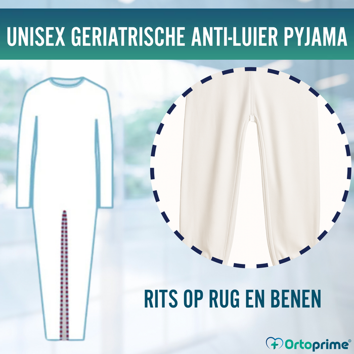 Lange Mouw Incontinentiepyjama | Unisex Dubbele Ritssluiting