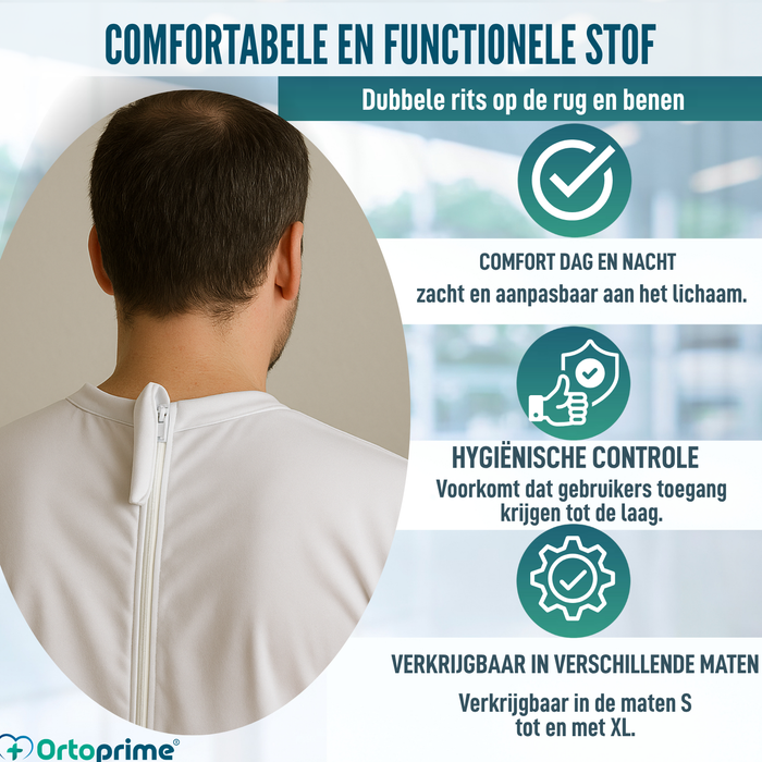 Lange Mouw Incontinentiepyjama | Unisex Dubbele Ritssluiting