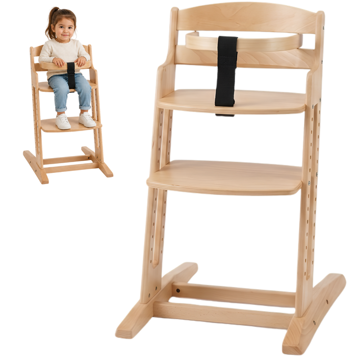Evolutieve Kinderstoel van Hout | Verstelbare Hoogte