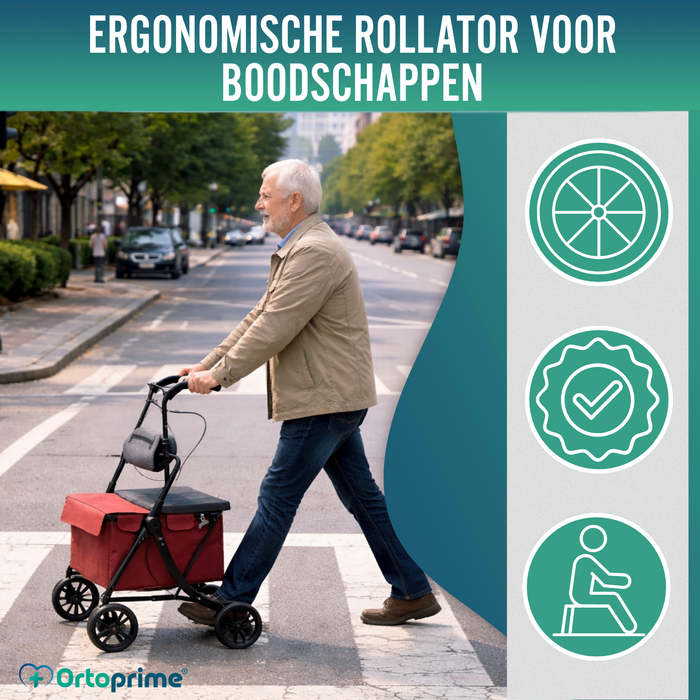 Rollator met Boodschappenwagen | Ingebouwde