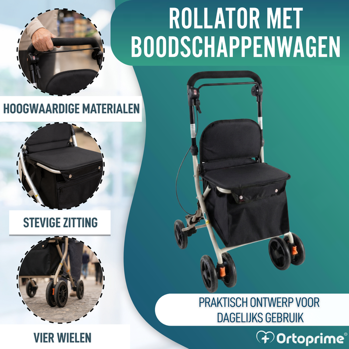 Winkelwagen met Zitplaats | Dagelijks Leven Hulpmiddel
