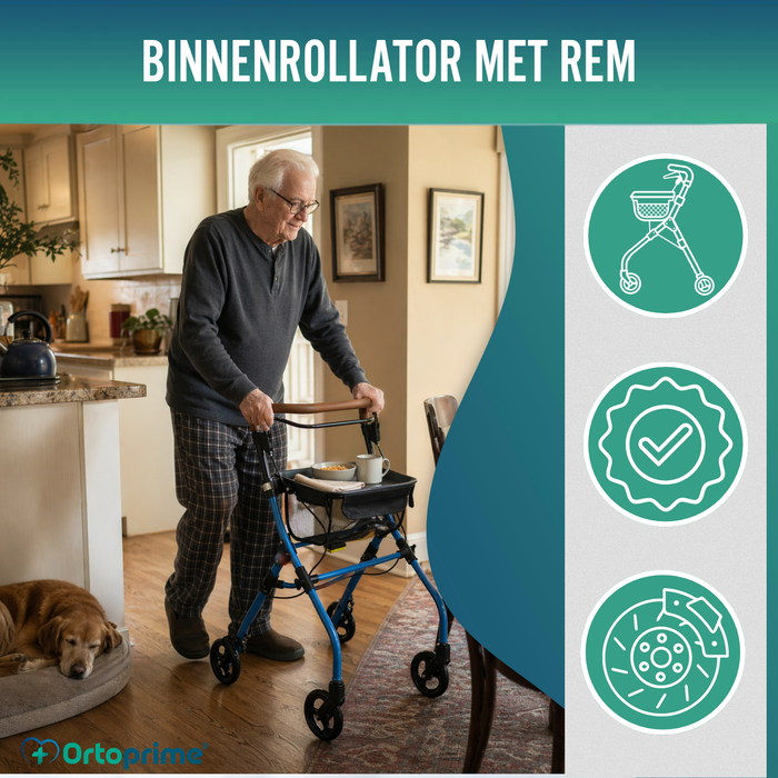 Opvouwbare Indoor Rollator met Dienblad