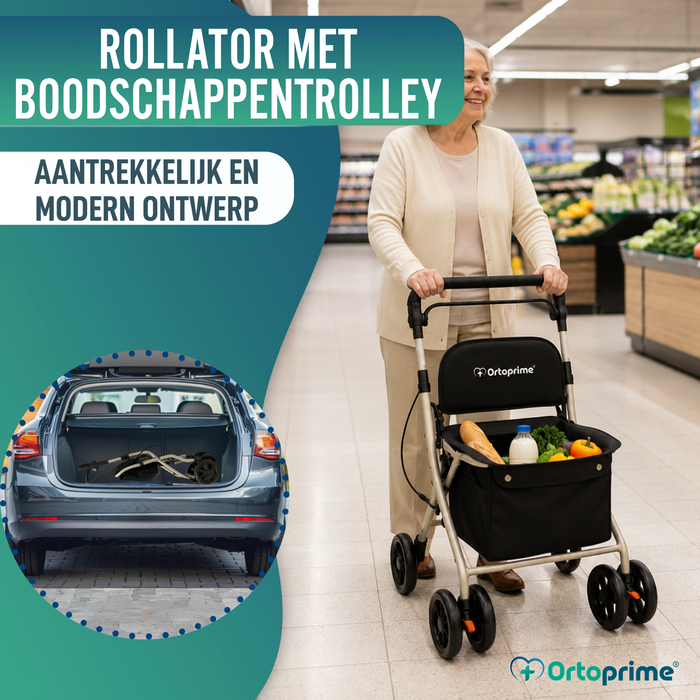 Opvouwbare Rollator voor Volwassenen met Boodschappenmand