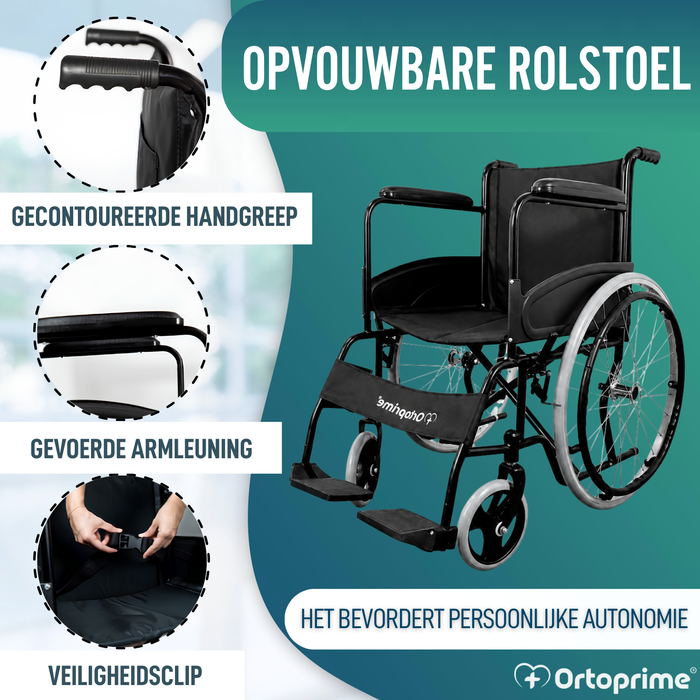 Rolstoel Opvouwbaar Zelfaandrijvend Veiligheidsgordel