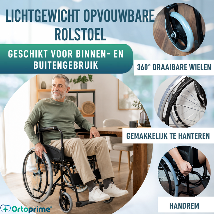 Rolstoel Opvouwbaar Zelfaandrijvend Veiligheidsgordel
