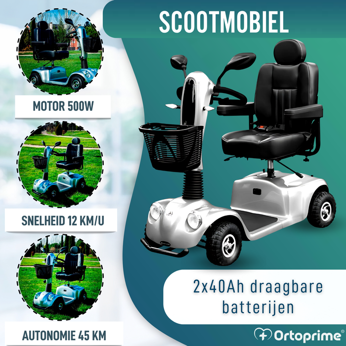 Elektrische Scooter Volwassenen | 4 Wielen Integrale Vering