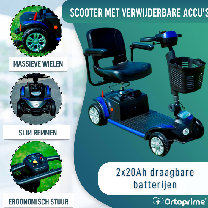 Compacte en Opvouwbare Elektrische Scooter | 4 Wielen
