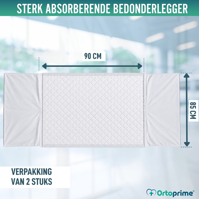 PACK 2 Wasbare Absorberende Onderleggers Bed 90cm Plus 4,65 Liter/m2