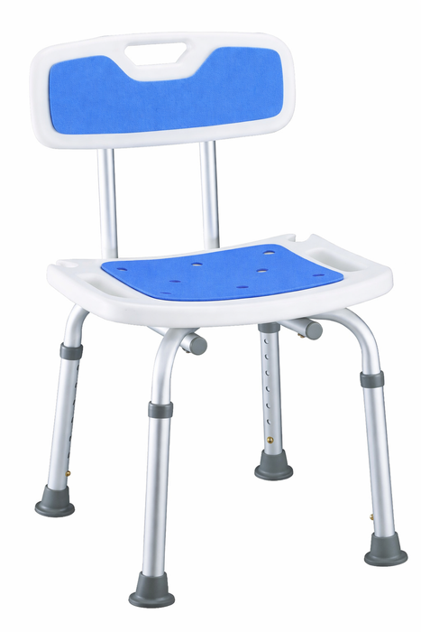 Antislip Douche Kruk met Rugleuning en Gewatteerde Zitting