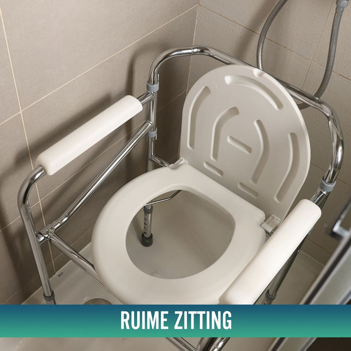 Verstelbare Draagbare WC-stoel met Ingebouwde Toilet en Hoogteverstelling