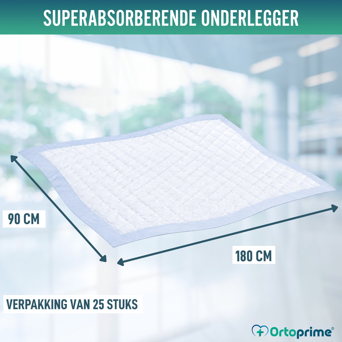 Wegwerp Super Absorberend Incontinentie Onderlegger met Vlies | 90x180 cm