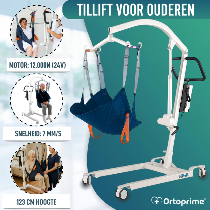 Robuuste Tillift voor Patiënten met Harnas in 2 Maten