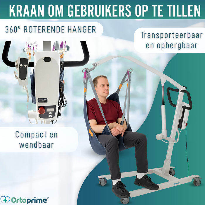 Robuuste Tillift voor Patiënten met Harnas in 2 Maten