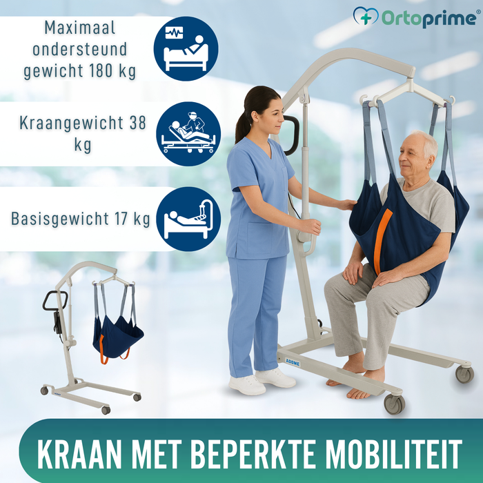 Robuuste Tillift voor Patiënten met Harnas in 2 Maten