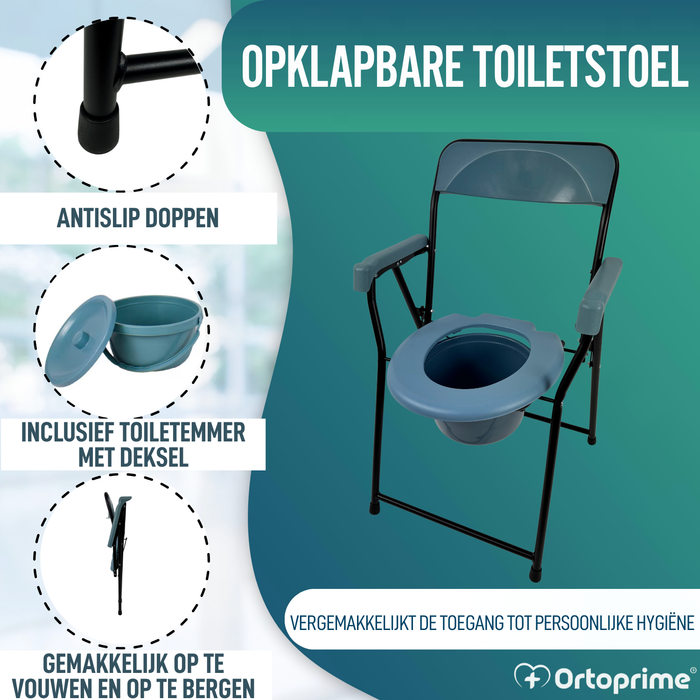 Opvouwbare WC-Stoel Senioren | Draagbaar Toilet Volwassenen