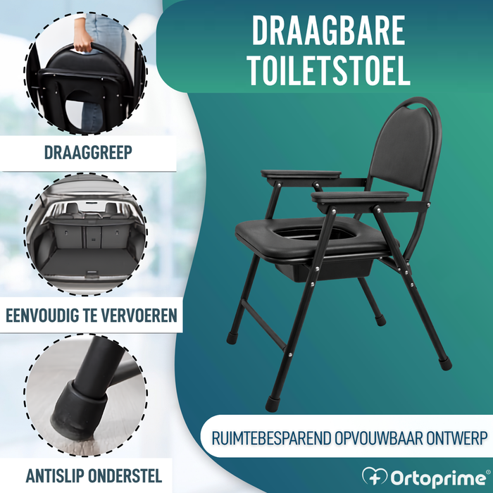 Draagbare WC-stoel voor Ouderen | Opvouwbare Toiletstoel