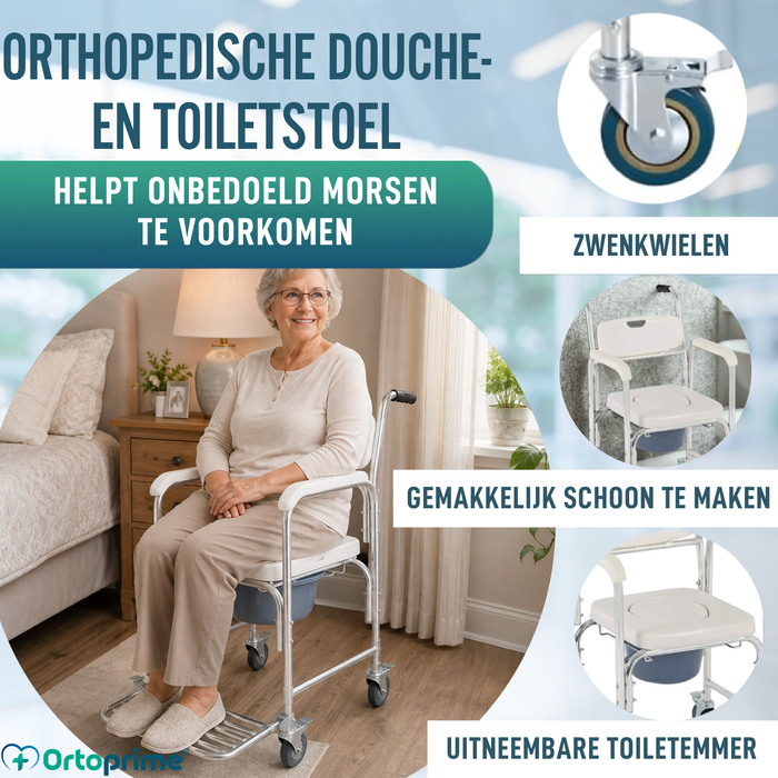Douche WC Stoel met Opklapbare Voetensteunen