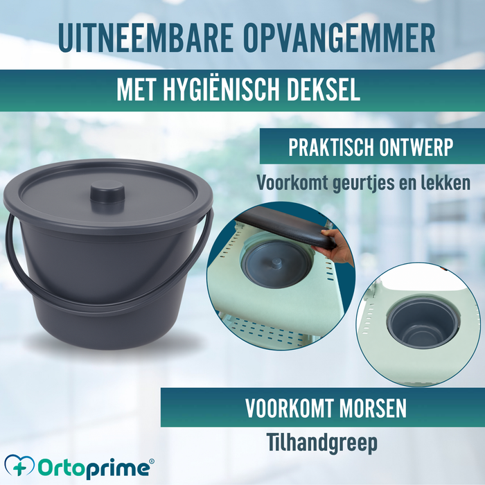 Douche Toiletstoel met Wielen 3 in 1 | Zitting met Afvoer