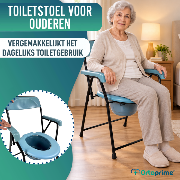 Opvouwbare WC-Stoel Senioren | Draagbaar Toilet Volwassenen