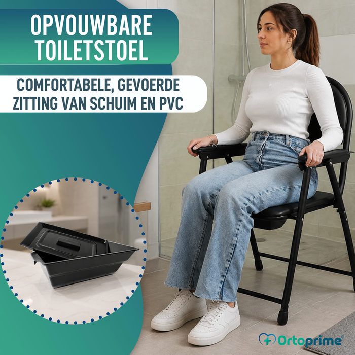 Draagbare WC-stoel voor Ouderen | Opvouwbare Toiletstoel