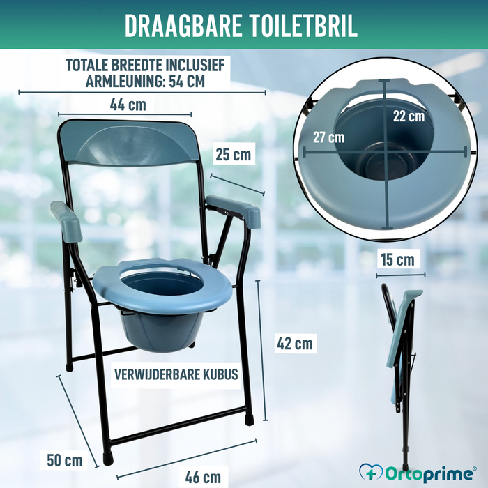 Opvouwbare WC-Stoel Senioren | Draagbaar Toilet Volwassenen