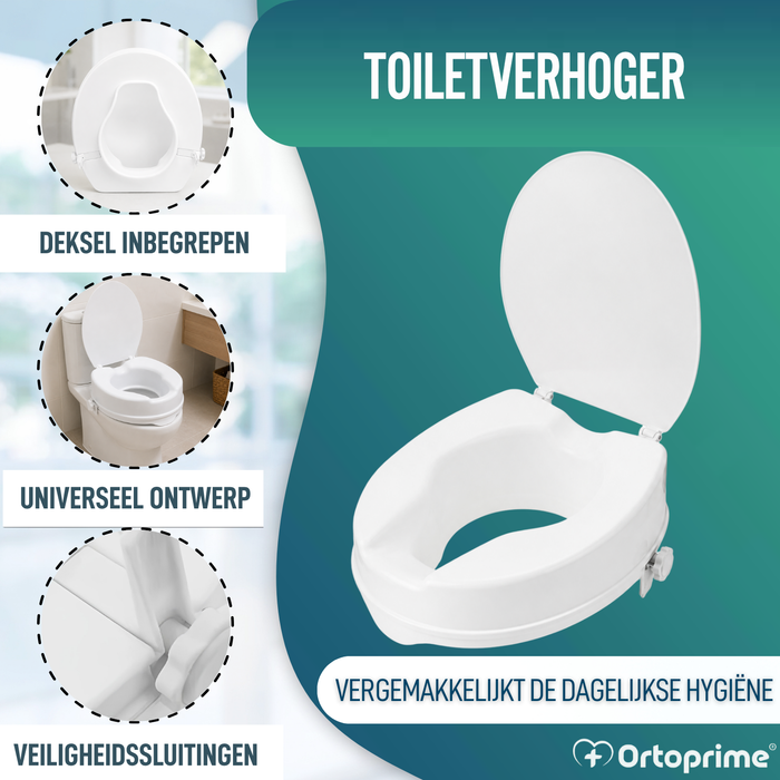 WC-verhoger met en zonder Deksel | Sterk 223kg