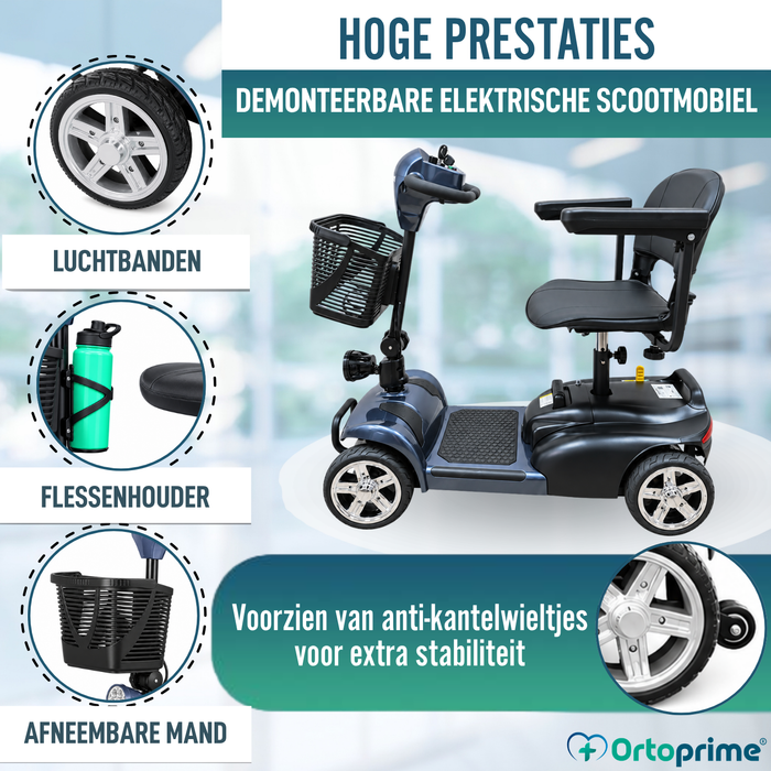 Demonteerbare Scootmobiel 4 Wielen | Uitneembare Accu