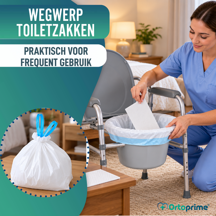 Wegwerp Toiletzakken met Kussens en Handvatten | Pack 50