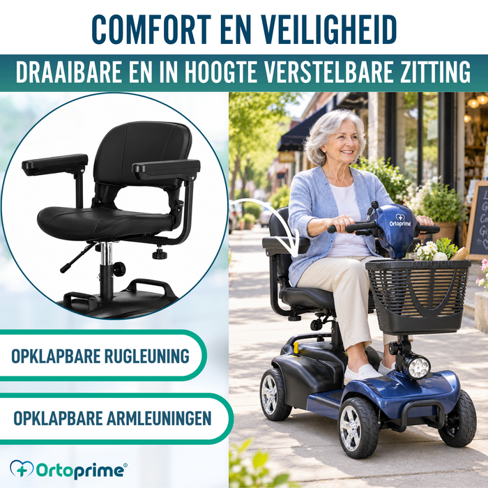 Demonteerbare Scootmobiel 4 Wielen | Uitneembare Accu