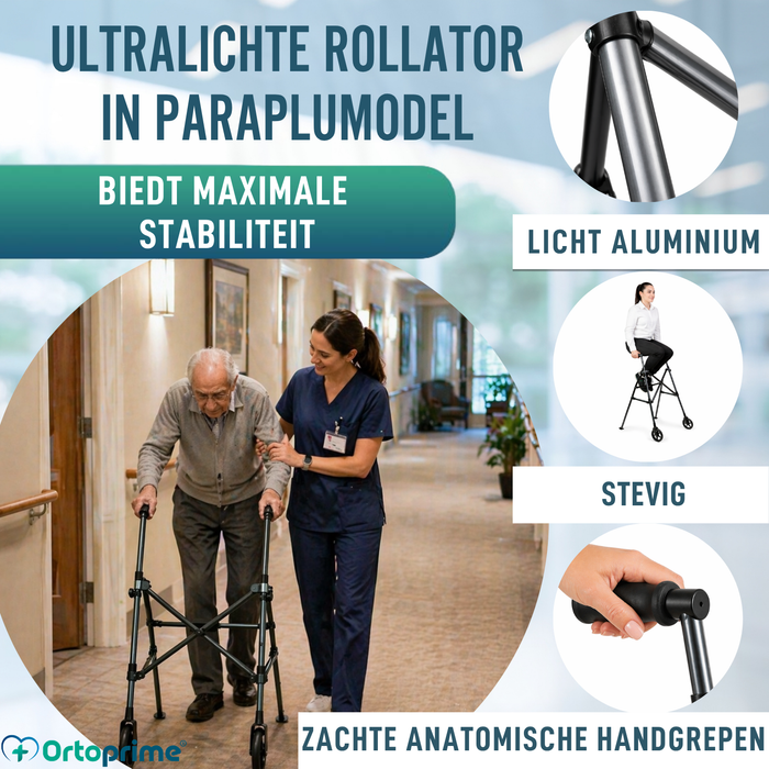 Aluminium Looprek Paraplu-Opvouwbaar | Verstelbaar